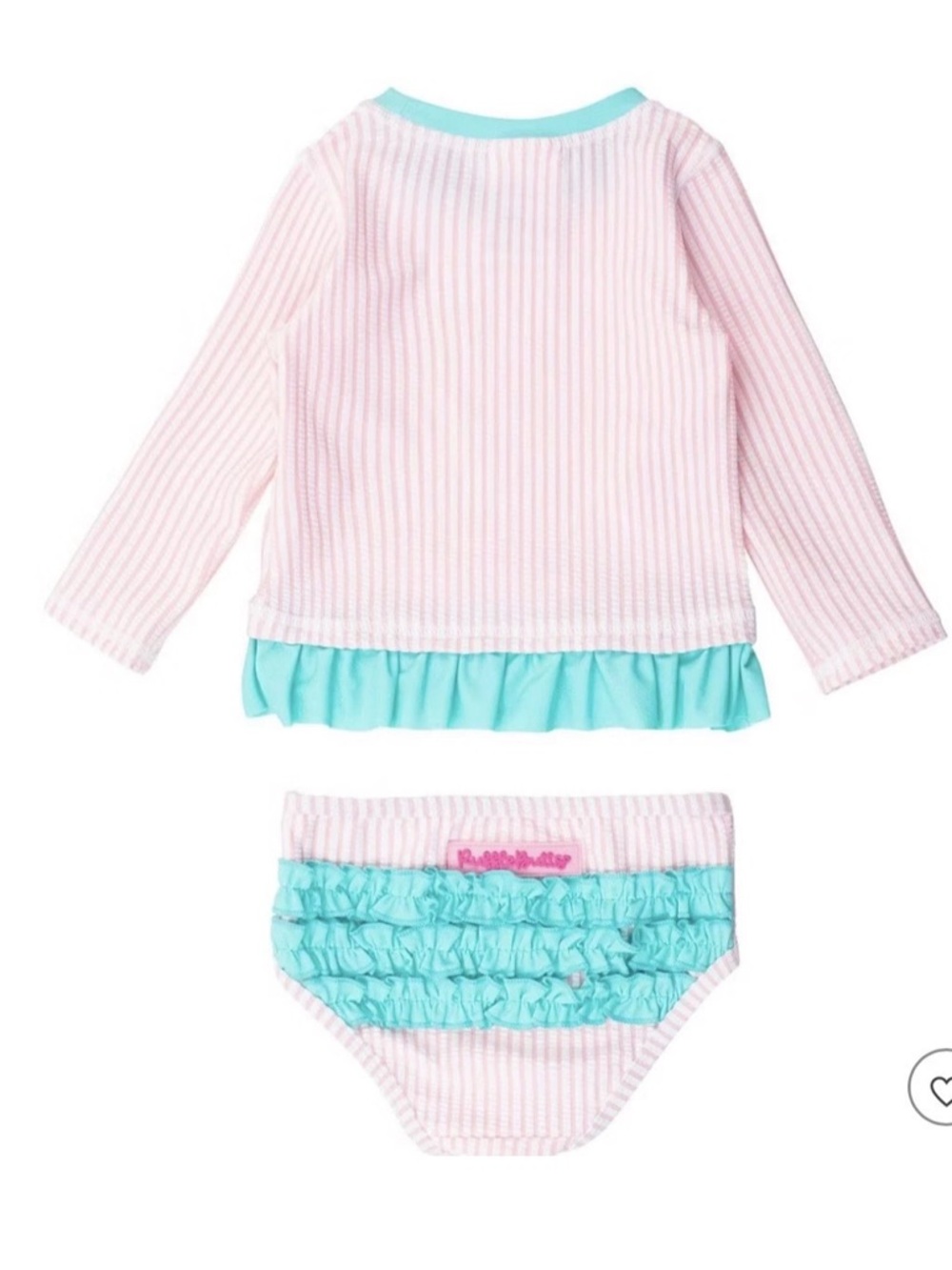 RuffleButts 2T Girls Pink swim Long Sleeve Rash Guard Bikini Long Sleeve